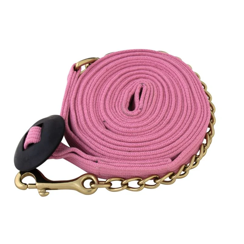 Basic Flat Cotton Web Lunge Line with Chain Black - Image 2