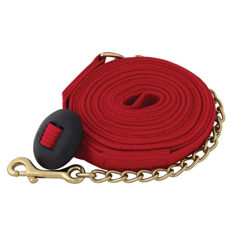 Basic Flat Cotton Web Lunge Line with Chain Black - Image 6