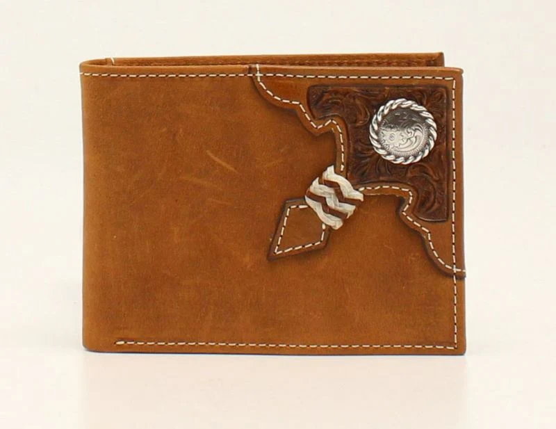 Bifold Embossed Rawhide Knot Concho Tab WalletBr