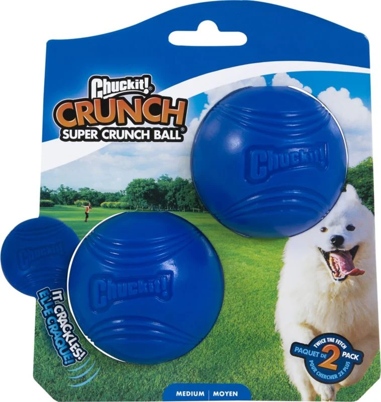 Chuckit Super Crunch Ball Md 2 Pk Blue