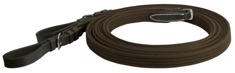 DaVinci Web Draw Reins 5/8in x 108in Dk Brown