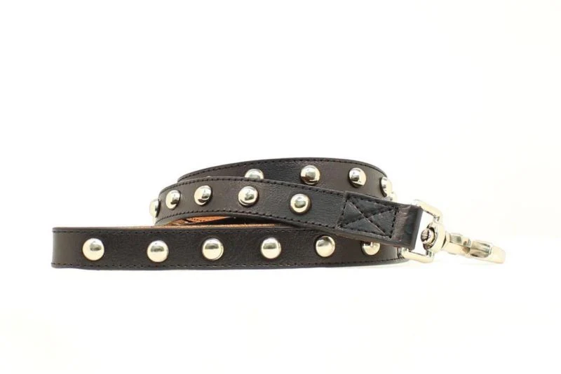 Double Barrel Nailheads Leash 6ft Black