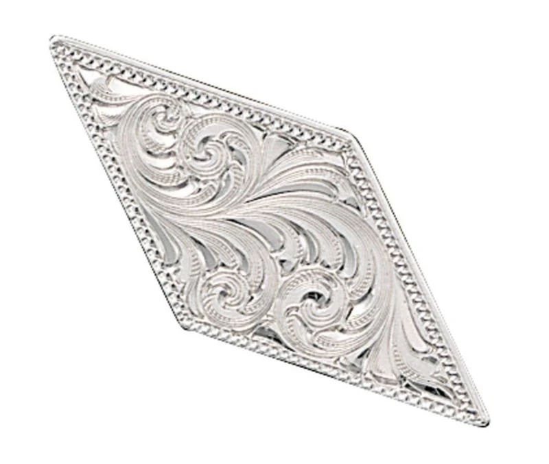 Engrav Diamond Shape Accent Concho 1.5X1/2X1.5 Sil