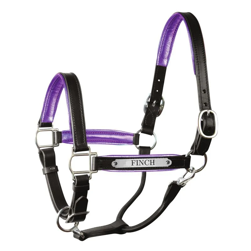 Perri's Personalized Metallic Padded Leather Halter - Image 3