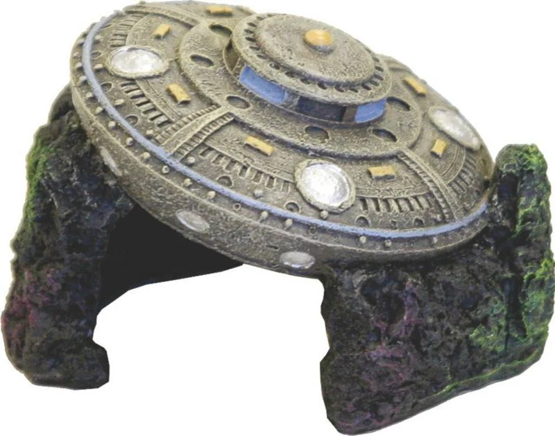 Blue Ribbon UFO with Cave Ornament