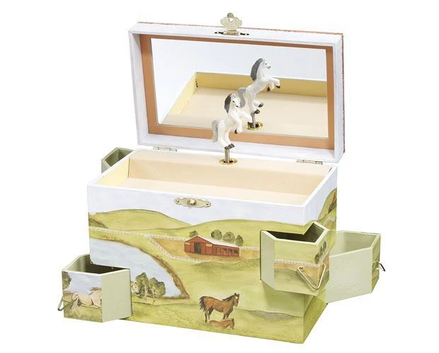 HideawayHorse Musical Treasure Box 7.75x4.5x6 Stee