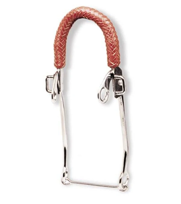 Jacks Braided Leather Hackamore Bit 9" Chrome Plat
