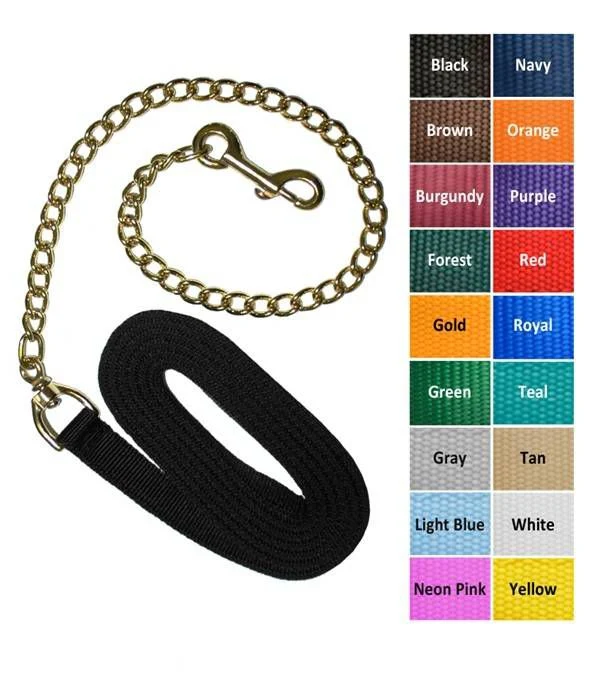 Jacks Lead Shank with 30" Solid Brass Chain 8' Bla - Image 2