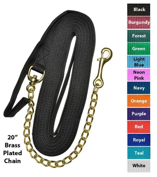 Jacks Nylon Lunge Line with 20" Brass Plated Chain - Image 3