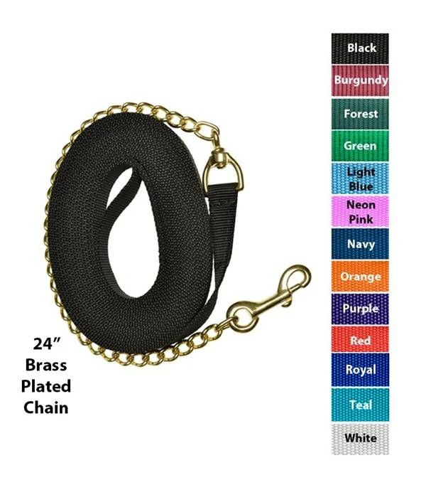 Jacks Nylon Lunge Line with 24" Brass Plated Chain - Image 2