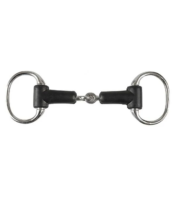 Jacks Rubber Jointed Eggbutt Snaffle Bit 5" Stainl