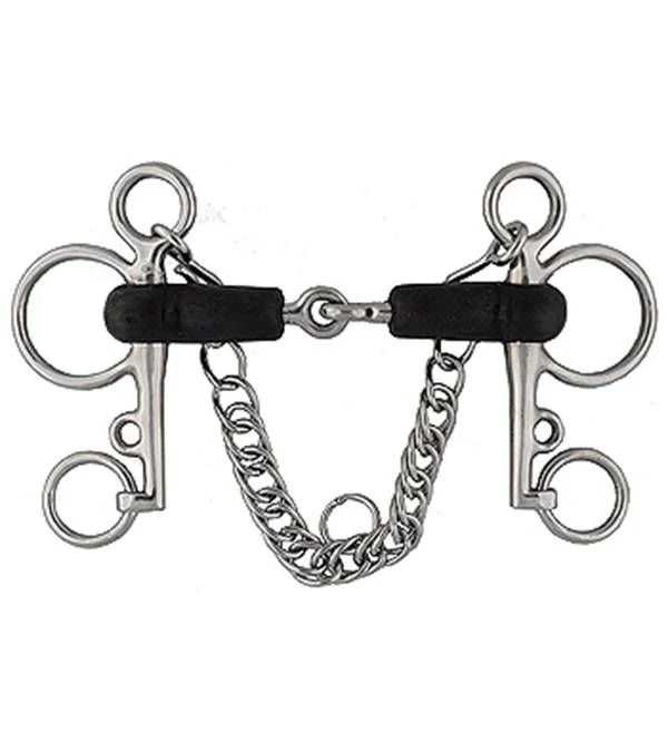 Jacks Rubber Mouth Pelham Bit 4-1/2" Stainless Ste