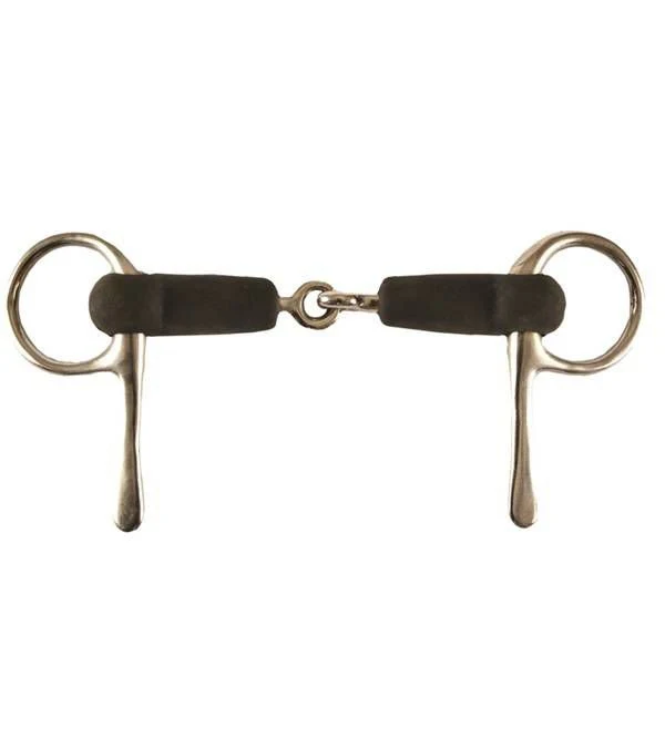 Jacks Soft Rubber Mouth Snaffle Bit 5" Nickel Plat