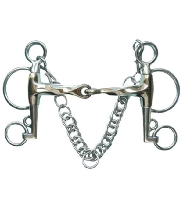 Jacks Twisted Jointed Pelham Mouth Bit 5-1/4" Stai