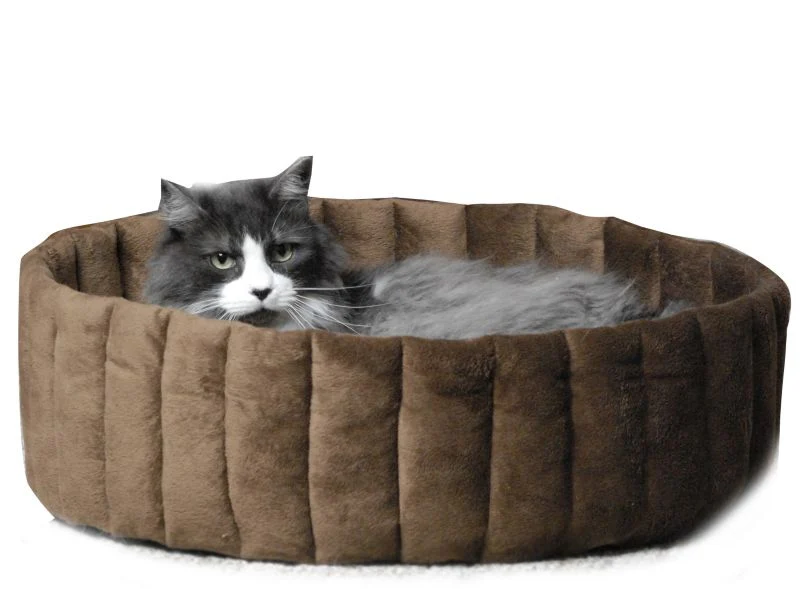 KH Mfg Microfleece Kitty Cup Tan Cat Bed