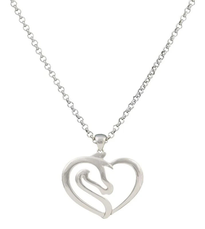Montana Equestrienne Heart Necklace 21 Slv Plated