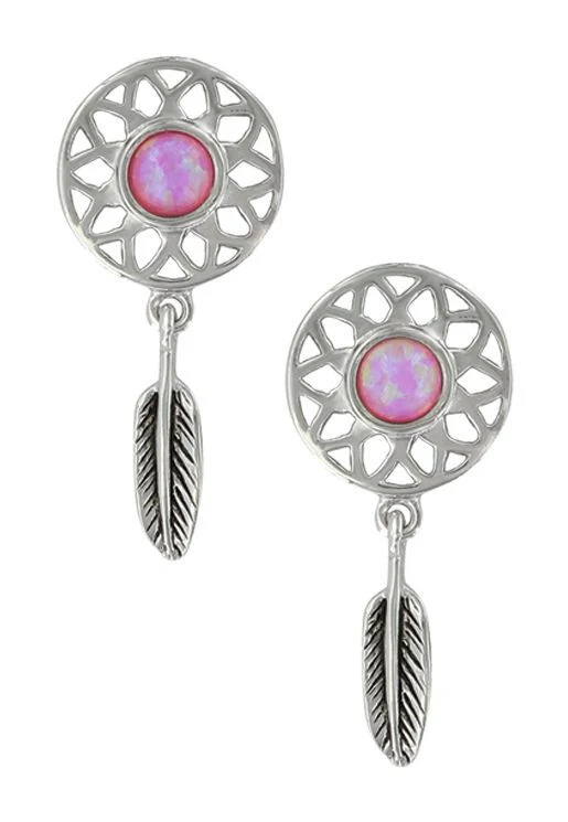 Montana Silversmith Pink Opal Dreamcatcher Earring