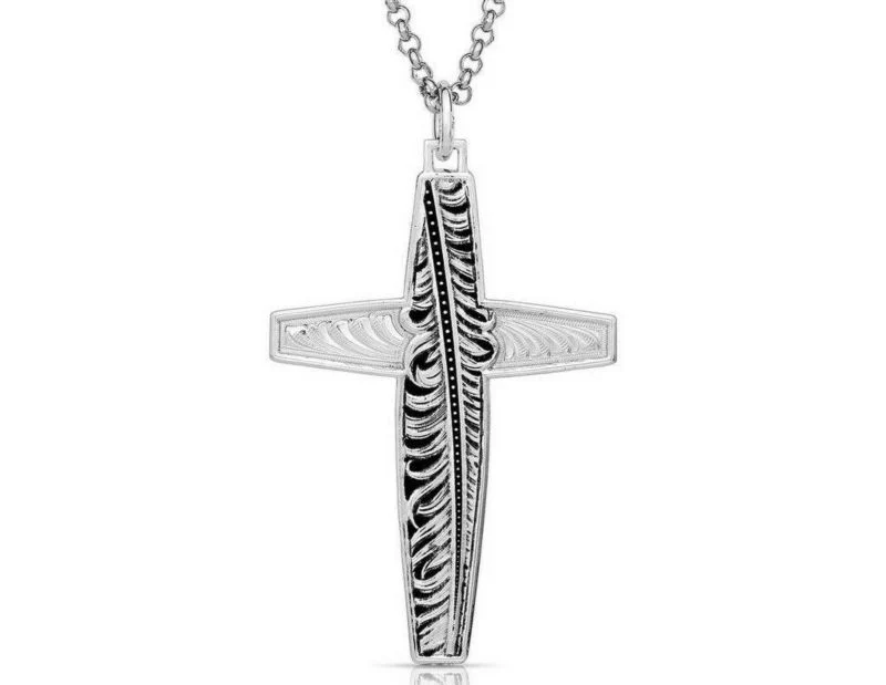 Montana Silversmiths Faith in Hope Feather Cross N