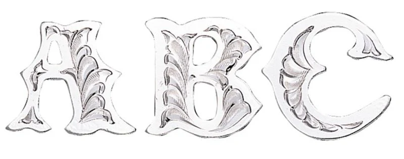 Montana Silversmiths Silver Trim Letter 3/4 Bk/Wh - Image 7