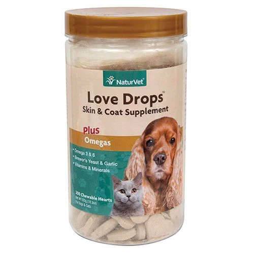 Naturvet Love Drops Skin & Coat Supplement - 200ct