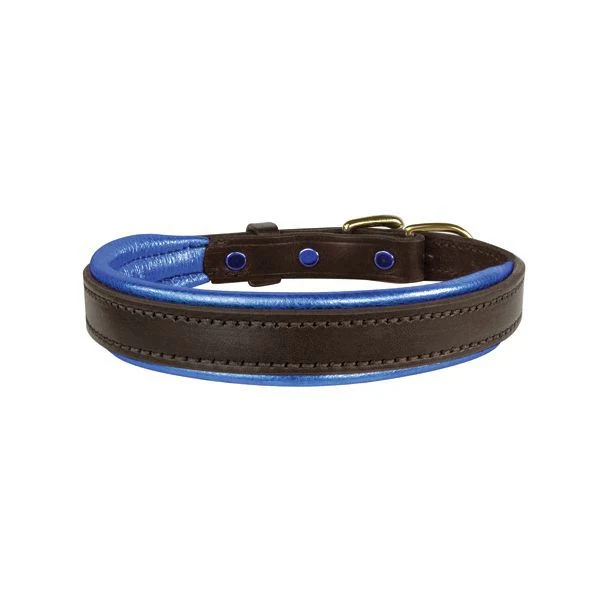 Perris Metallic Pad Leather Dog Collar LG HavPlat - Image 2