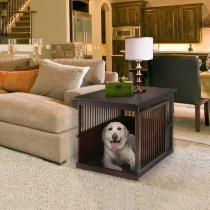 Richell Dark Brown Wooden End Table Crate - Image 3