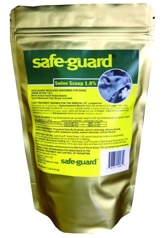 Safeguard Swine Dewormer 1.8 Percent 1lb 1lb Gold