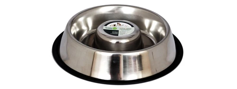 Slow Feed Stainless Steel Pet Bowl 2 Pack