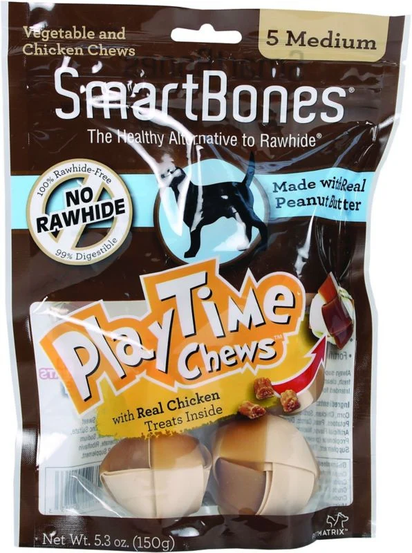 SmartBones PlayTime Dog Chews Peanut Butter - Image 2