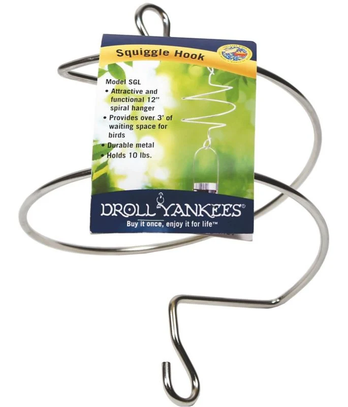 Squiggle Bird Feeder Hook 12/Hlds 10Lb Silver