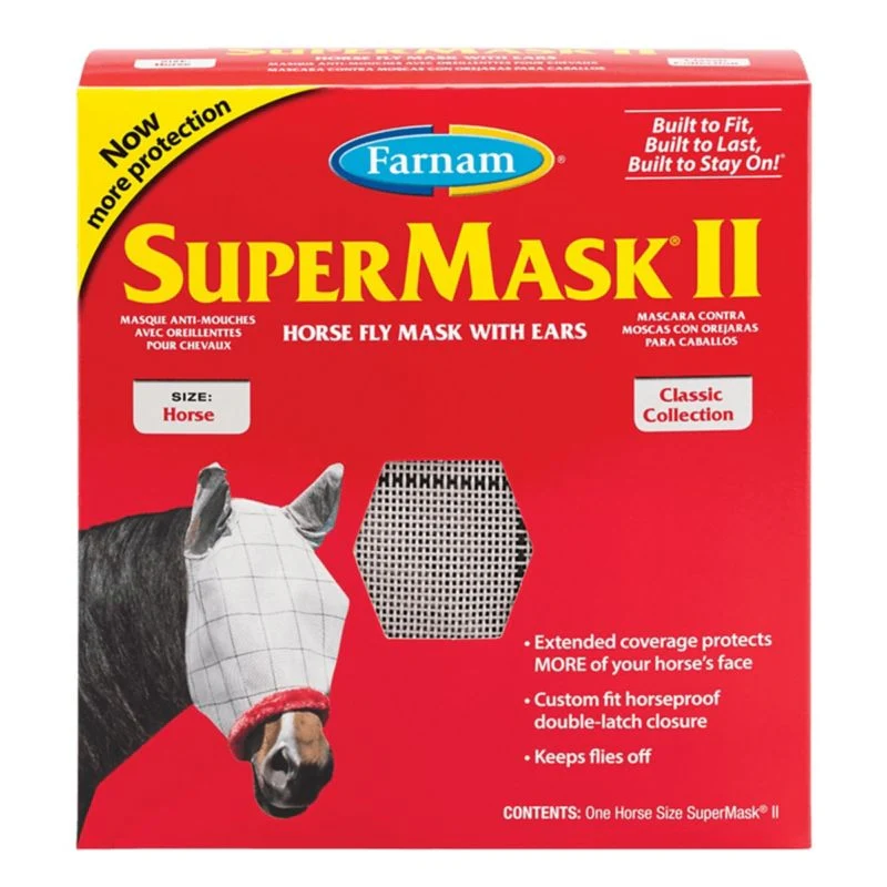 Supermask II Horse Fly Mask w Ears Classic - Image 2