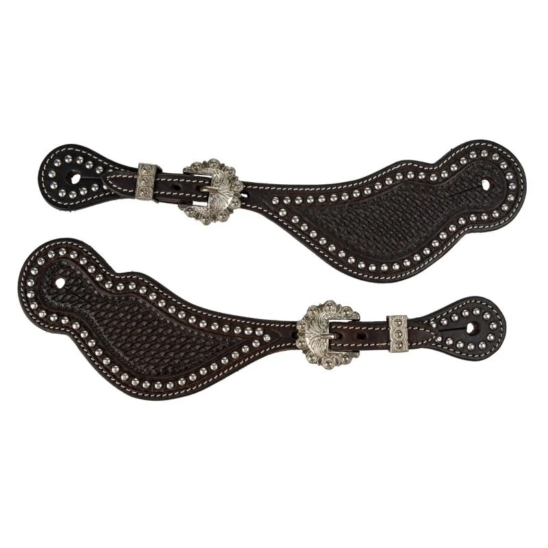 Tabelo Shaped Spur Straps with Studded Trim - Image 3