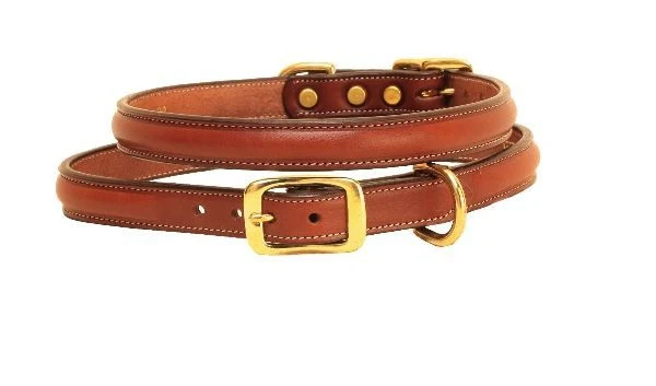 Tory Raised Leather Dog Collar 12in Bk/Gry - Image 4