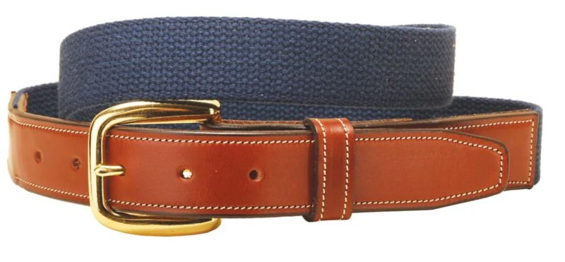 Tory Wide Web Belt With Oakbark Billets 28 Bk/Gry - Image 6