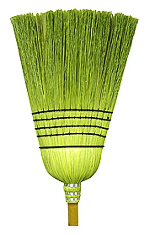 Treated Corn And Rattan Broom Black