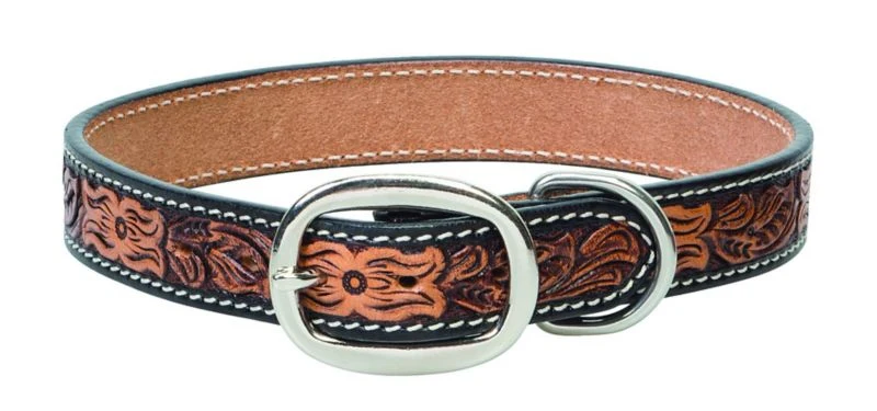 Weaver Floral Tooled Dog Collar - Image 4