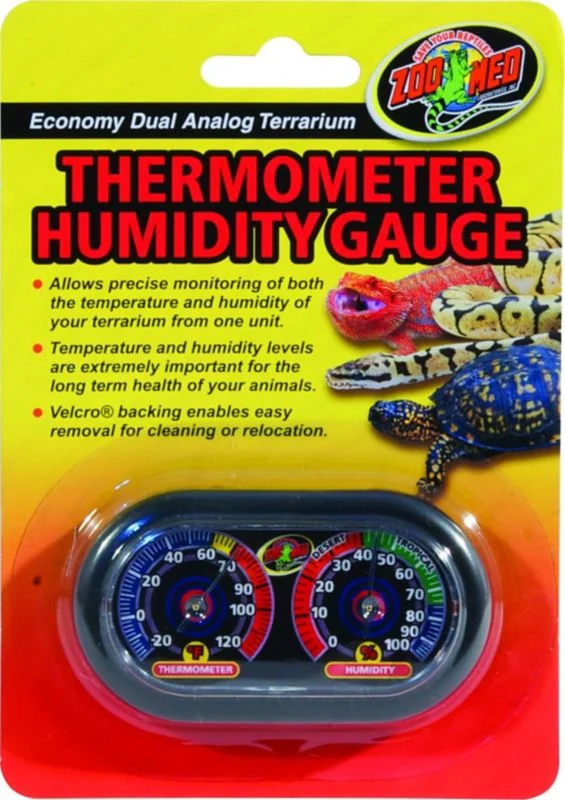 Zoo Med Dual Analog Thermometer And Humidity Gauge